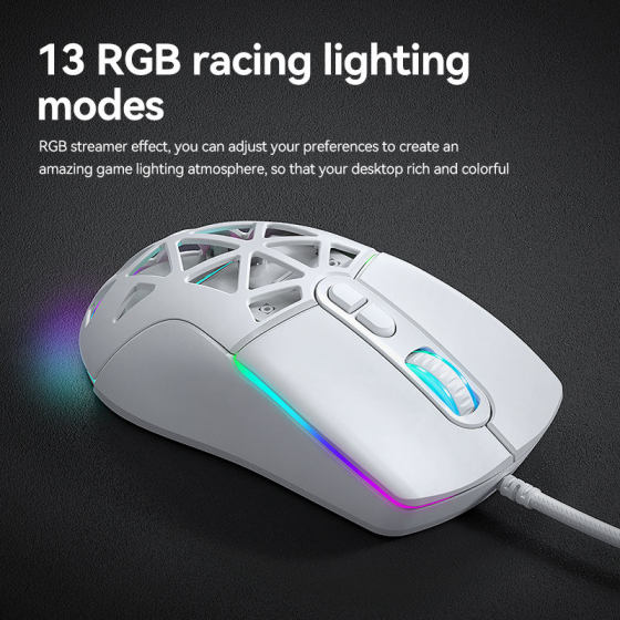 Factory Price G520 Wired RGB Gaming Mouse 12800 DPI Adjustable RGB Light Wired USB Optical Mouse for Laptop PC Computer